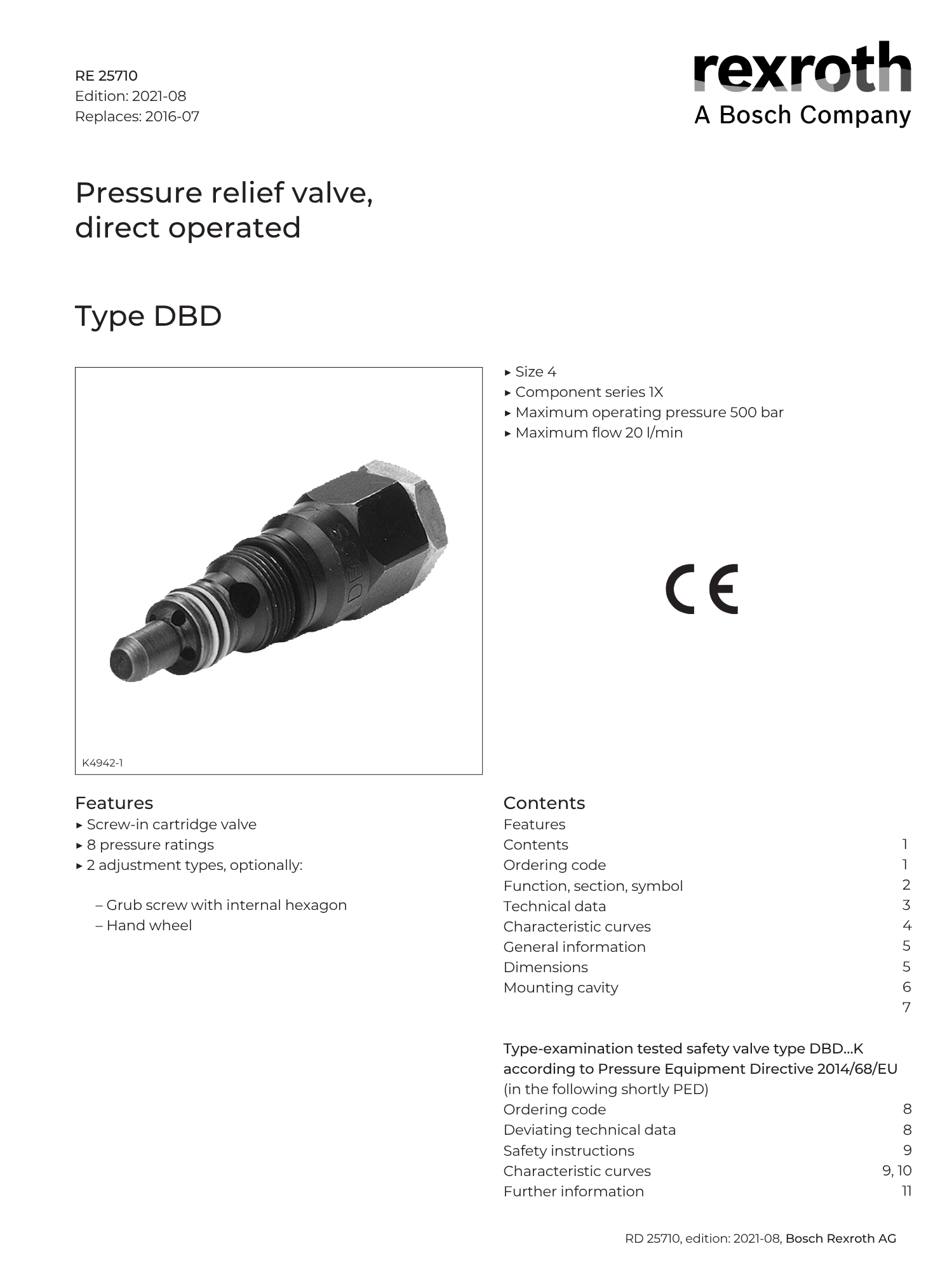 Portada catálogo bosch rexroth válvulas cartucho hidráulicas RE 25710