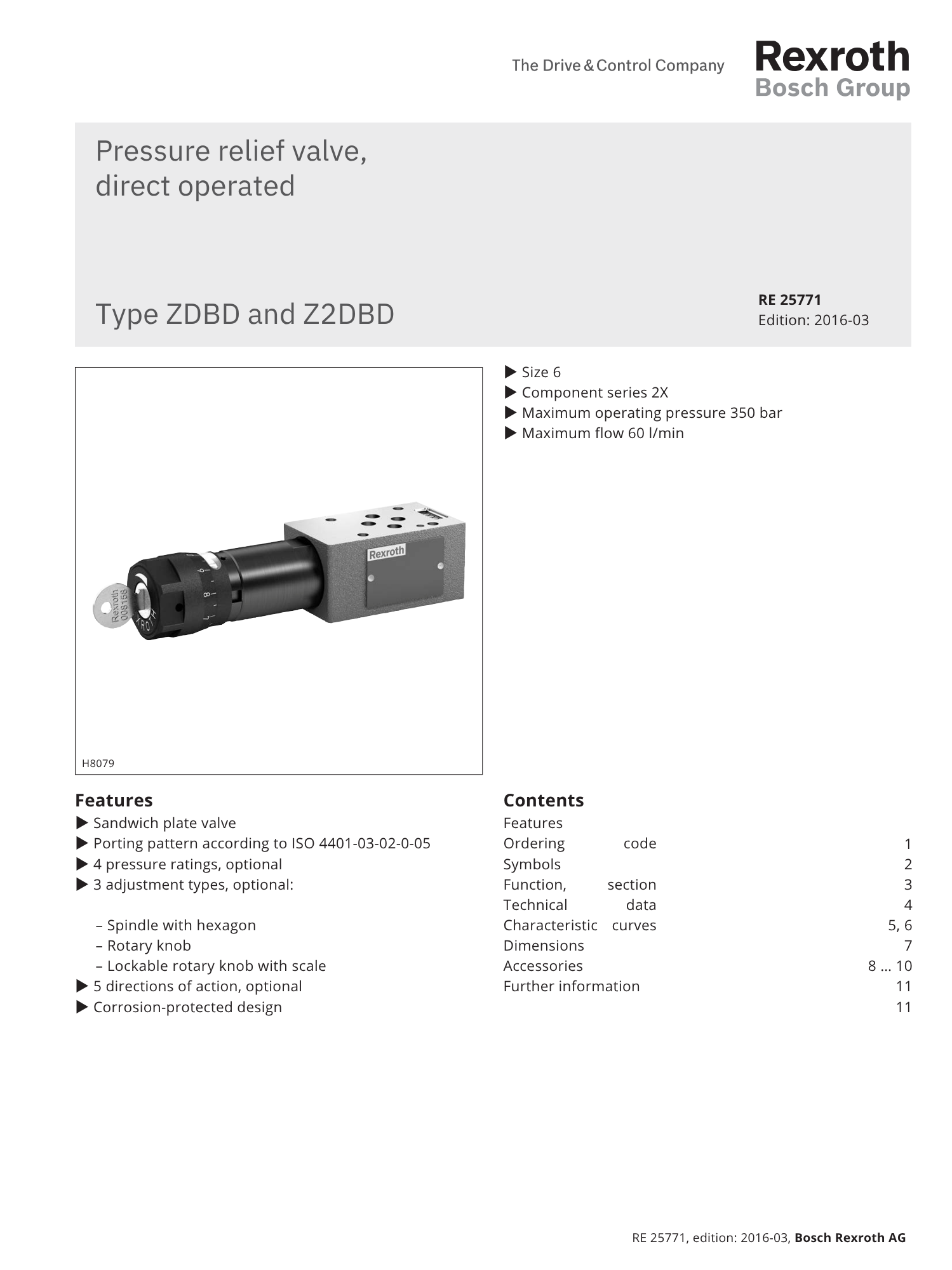Portada catálogo bosch rexroth válvulas control de presión directas RE 25771