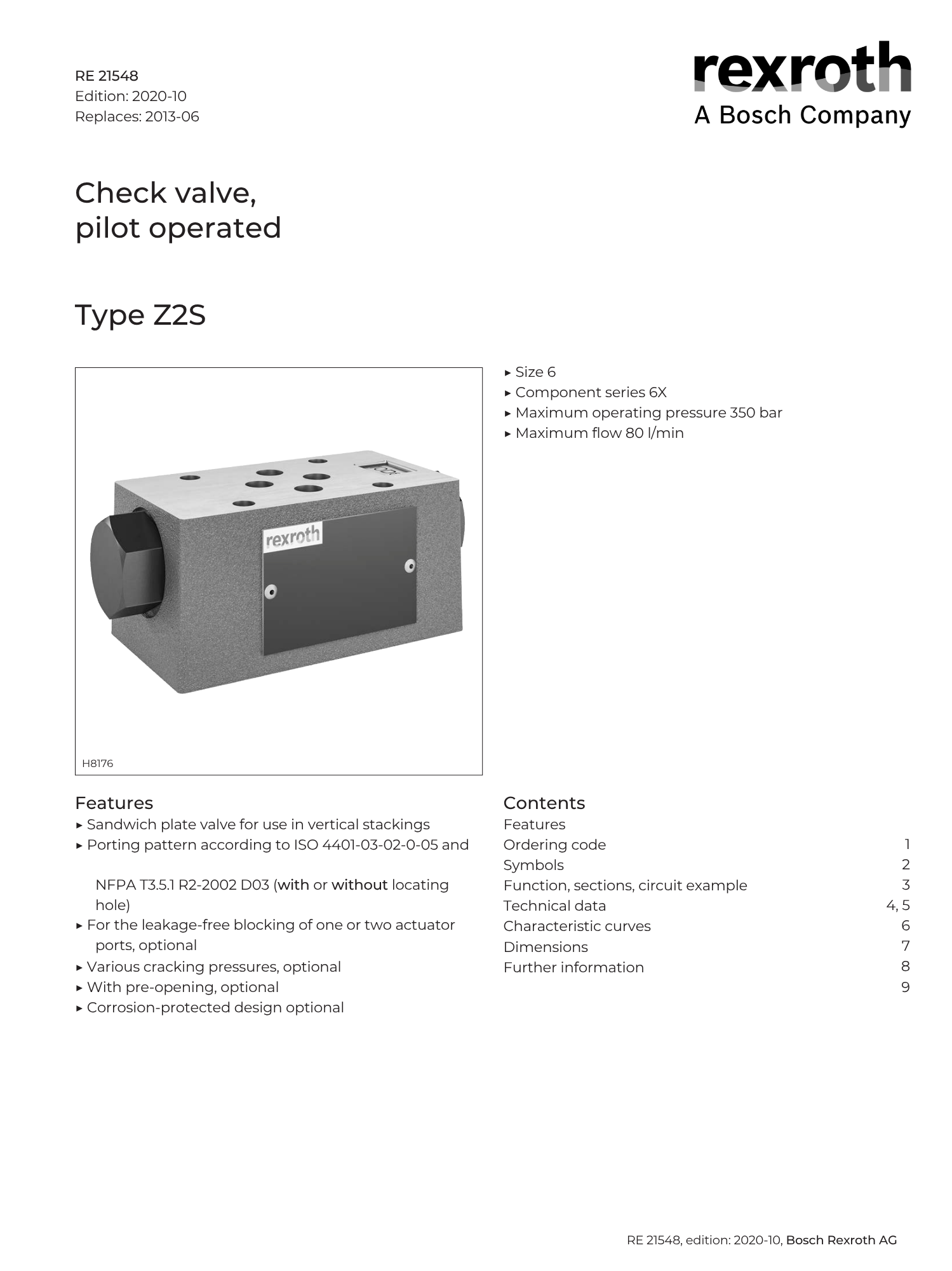 Portada catálogo bosch rexroth válvulas control presión RE 21548