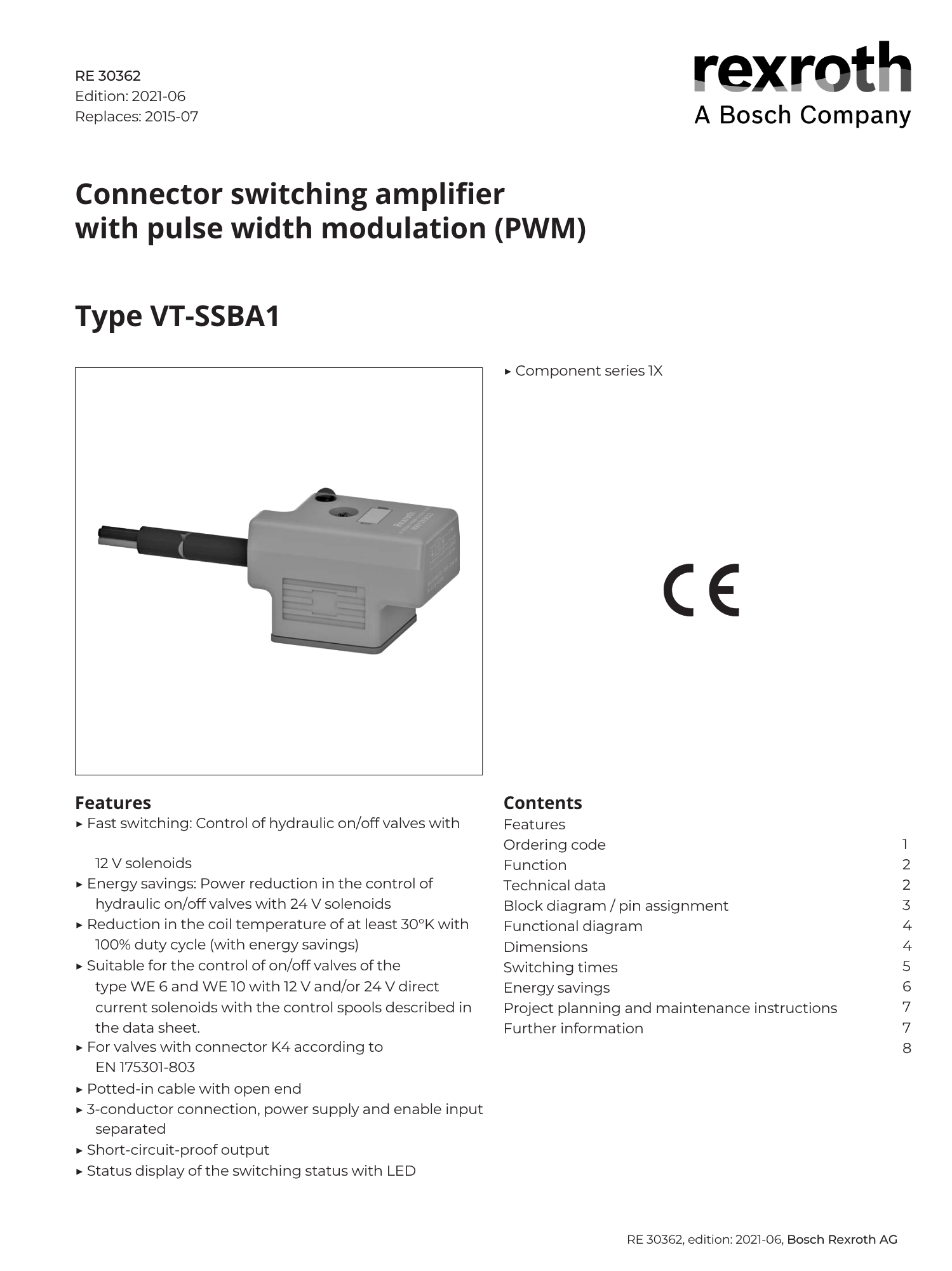 Portada catálogo bosch rexroth válvulas direccionales hidráulicas RE 30362