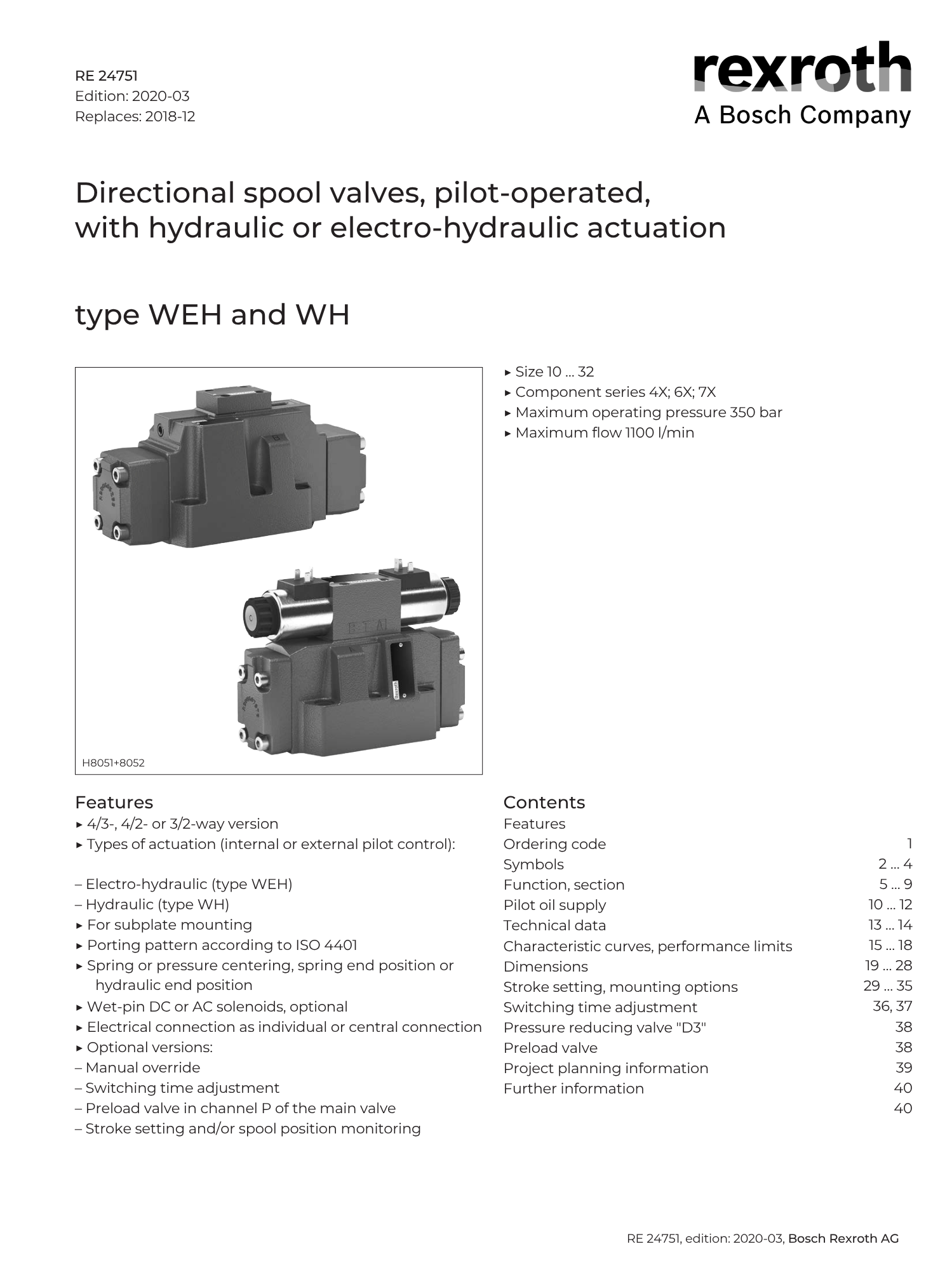 Portada catálogo bosch rexroth válvulas direccionales RE 24751