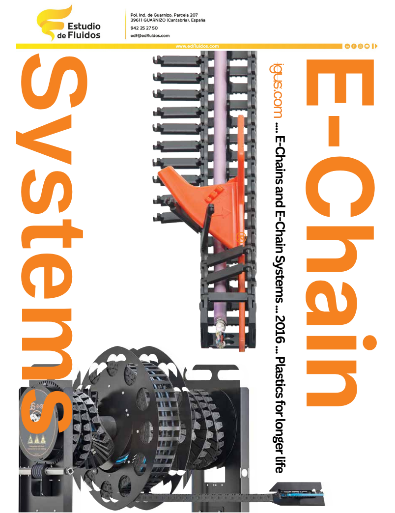 Portada catálogo igus cadenas portacables e-chain