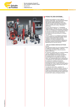 Portada catálogo hydac sistemas de filtración industrial